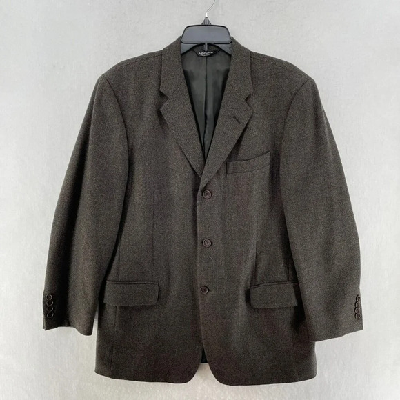 Claiborne Other - Claiborne Lambswool Coat Mens 40R Brown Twill Lined Ventless 3 Button Notched